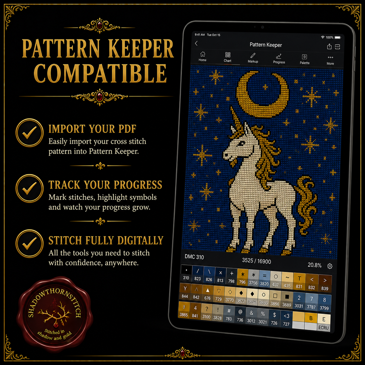 Medieval Unicorn cross stitch pattern bundle - 07-cross-stitch-pattern-pack
