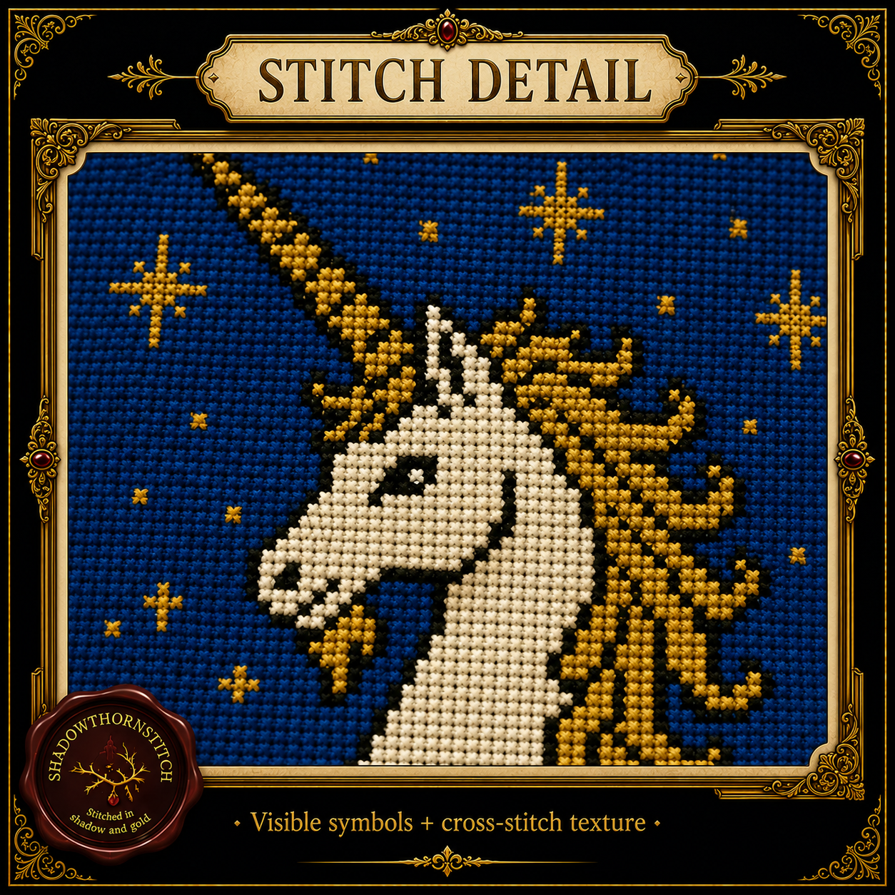 Medieval Unicorn cross stitch pattern bundle - 08-cottagecore-unicorn-cross-stitch