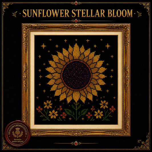 Gothic Sunflower cross stitch pattern bundle - 03-sun-sunflower-cross-stitch