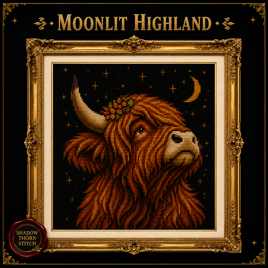 Highland Cow cross stitch pattern bundle - 03-highland-cow-counted-cross-stitch
