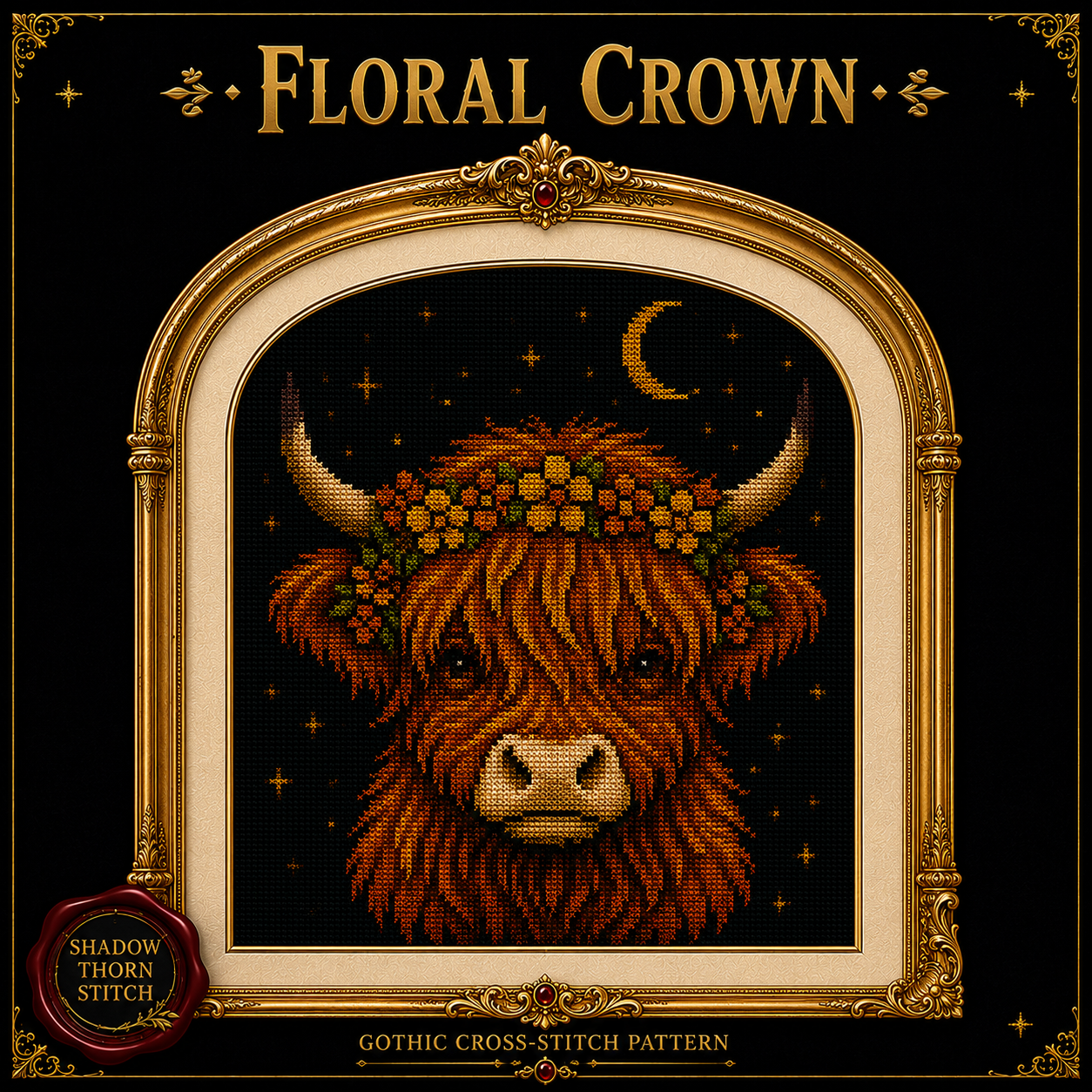Highland Cow cross stitch pattern bundle - 04-baby-highland-cow-cross-stitch
