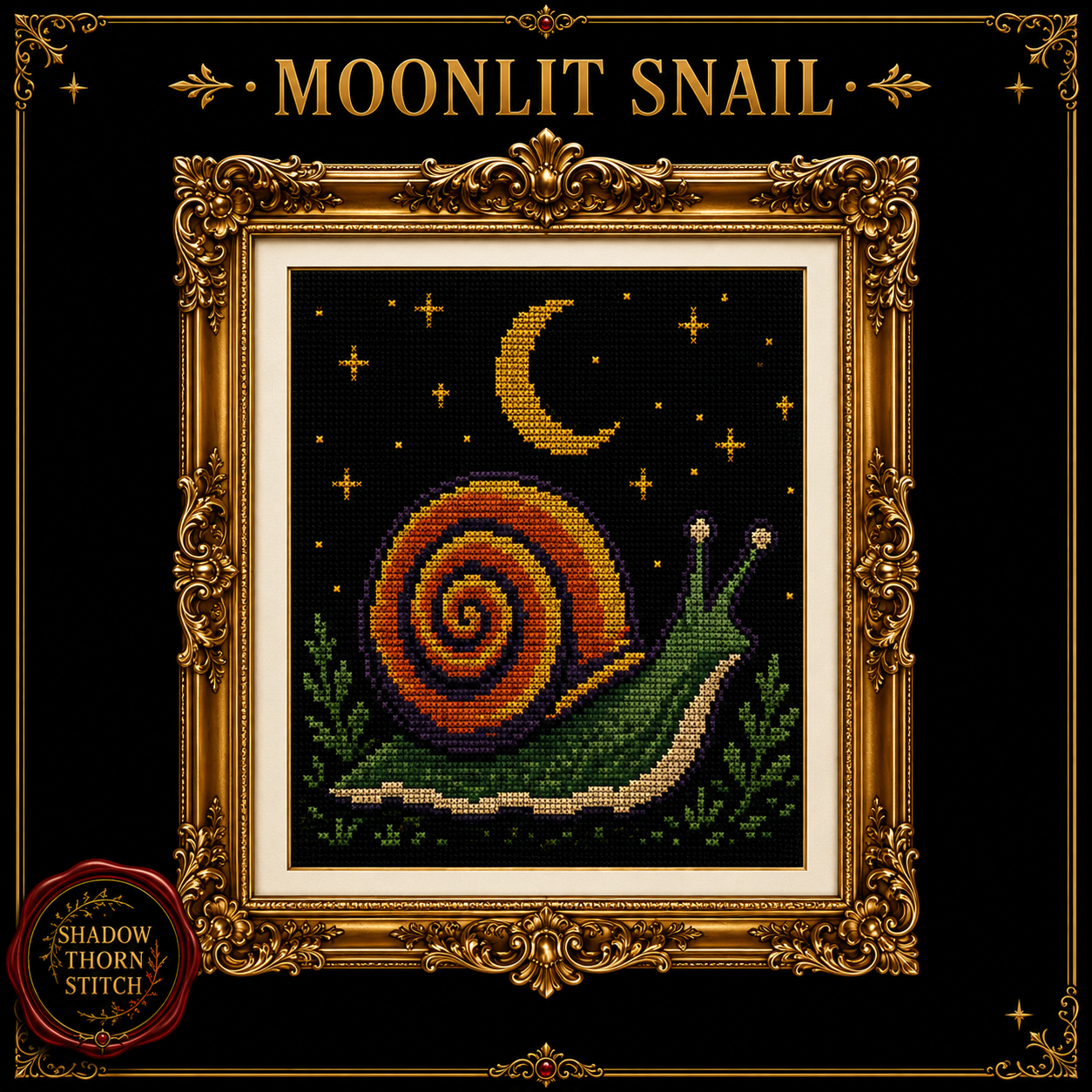 Gothic Snail cross stitch pattern bundle - 03-snail-counted-cross-stitch