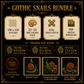 Gothic Snail cross stitch pattern bundle - 07-wildflower-snail-cross-stitch