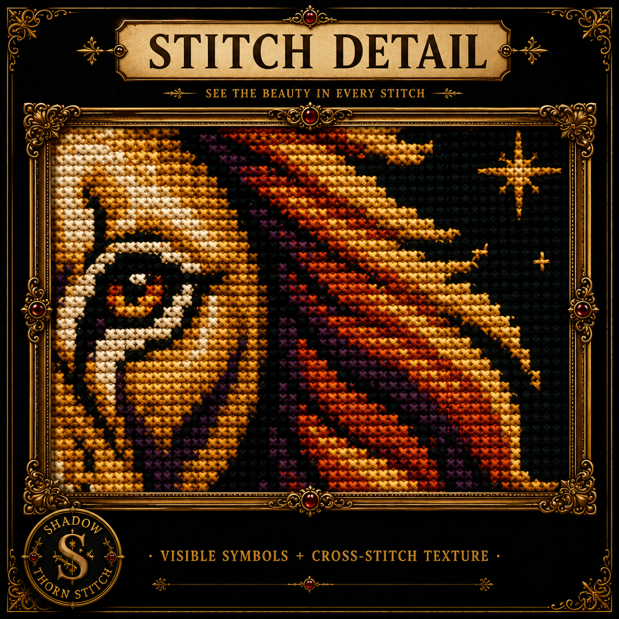 Gothic Lion cross stitch pattern bundle - 08-cottagecore-lion-cross-stitch