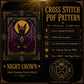 Gothic Bat Queen cross stitch pattern by DarkStitchCo — instant PDF download with bonus patterns