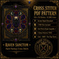 Gothic Cathedral Stained Glass cross stitch pattern PDF — dark fantasy 130x130 design by DarkStitchCo