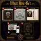 Gothic Celestial Skull cross stitch color chart preview with full DMC floss code list
