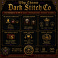 Gothic Celestial Skull cross stitch pattern by DarkStitchCo — instant PDF download with bonus patterns
