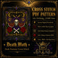 Gothic Death Head Moth cross stitch pattern PDF — dark fantasy 130x130 design by DarkStitchCo