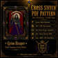 Gothic Grim Reaper cross stitch pattern PDF — dark fantasy 130x130 design by DarkStitchCo