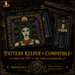 Gothic Medusa cross stitch pattern shown with DMC floss thread color palette