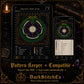 Gothic Ouroboros Dragon cross stitch close-up detail showing intricate gothic stitch work