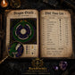 Gothic Ouroboros Dragon cross stitch pattern shown with DMC floss thread color palette