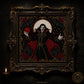 Gothic Vampire Lord cross stitch close-up detail showing intricate gothic stitch work