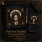 Gothic Vampire Queen Portrait cross stitch finished on white Aida fabric with embroidery hoop