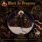Gothic Witch Queen cross stitch pattern shown with DMC floss thread color palette