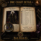 Gothic Witch Queen cross stitch finished on white Aida fabric with embroidery hoop