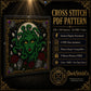 Medusa Portrait cross stitch color chart preview with full DMC floss code list
