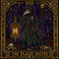 Plague Doctor Tarot Card Xi cross stitch color chart preview with full DMC floss code list