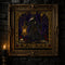 Plague Doctor Tarot Card Xi cross stitch close-up detail showing intricate gothic stitch work