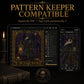 Plague Doctor Tarot Card Xi cross stitch finished on white Aida fabric with embroidery hoop
