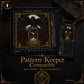 Raven Hourglass cross stitch black and white symbol chart preview — printer friendly