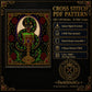 Serpent Chalice cross stitch hoop displayed in witchy gothic home decor aesthetic