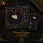 Shadow Dragon Moon cross stitch pattern shown with DMC floss thread color palette