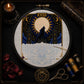The Moon Tarot Card Xviii cross stitch gift idea for gothic stitchers and dark fantasy lovers