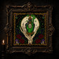Witch Hand Potion cross stitch close-up detail showing intricate gothic stitch work