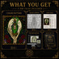 Witch Hand Potion cross stitch pattern shown with DMC floss thread color palette